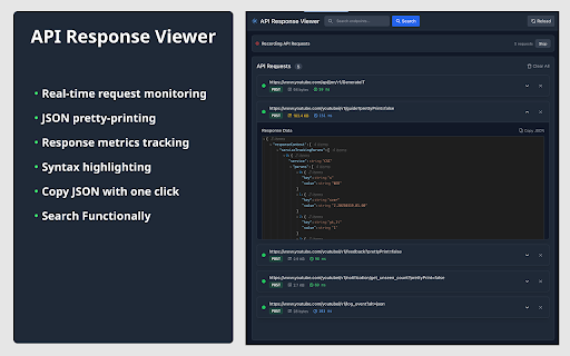 API Response Viewer  from Chrome web store to be run with OffiDocs Chromium online