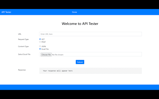 API Tester  from Chrome web store to be run with OffiDocs Chromium online