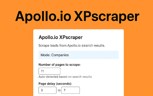Apollo.io XPscraper  from Chrome web store to be run with OffiDocs Chromium online