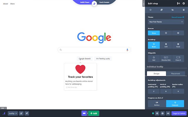 Chrome 웹 스토어의 Appcues Builder가 OffiDocs Chromium 온라인과 함께 실행됩니다.