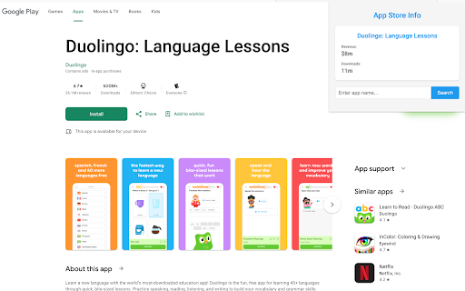App download and revenue info auto display on App Store and Google Play  from Chrome web store to be run with OffiDocs Chromium online App download and revenue info auto display on App Store and Google Play  from Chrome web store to be run with OffiDocs Chromium online