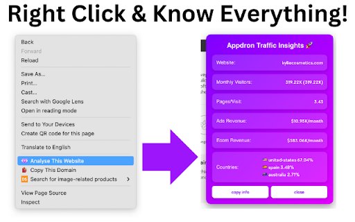 Appdron Website Traffic Checker  from Chrome web store to be run with OffiDocs Chromium online