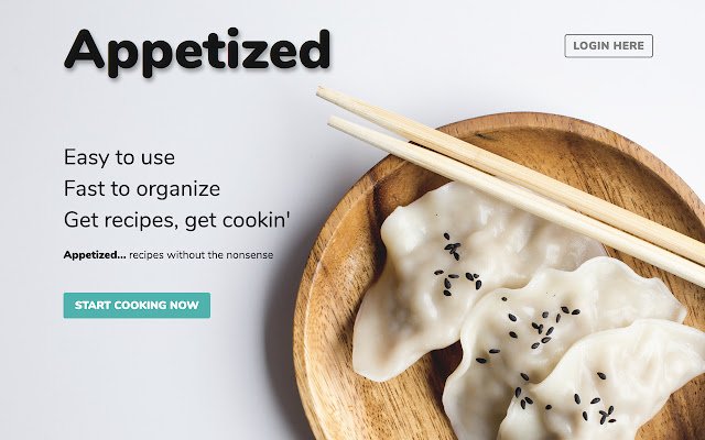 Appetized Recipe Manager từ cửa hàng Chrome trực tuyến sẽ được chạy với OffiDocs Chromium trực tuyến