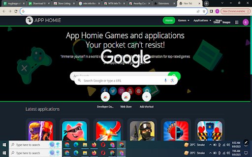 Apphomie Theme  from Chrome web store to be run with OffiDocs Chromium online