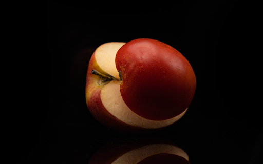 Apple cut in half  from Chrome web store to be run with OffiDocs Chromium online