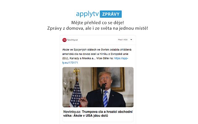 Applytv Zprávy từ cửa hàng Chrome trực tuyến để chạy trực tuyến với OffiDocs Chrome