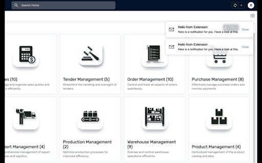 AppSheet Notification Extension  from Chrome web store to be run with OffiDocs Chromium online
