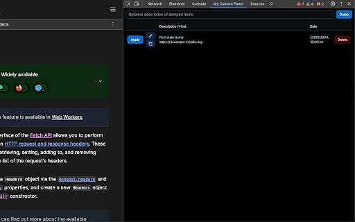 App State Dumper  from Chrome web store to be run with OffiDocs Chromium online