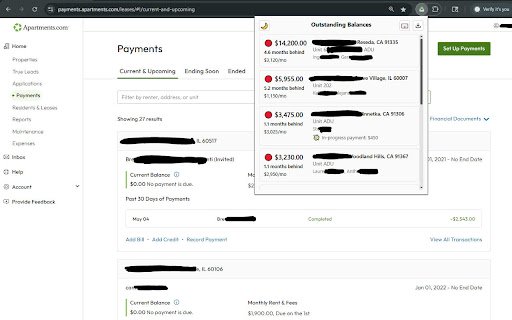 Apts.com Balances  from Chrome web store to be run with OffiDocs Chromium online