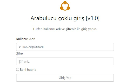 Arabulucu çoklu giriş  from Chrome web store to be run with OffiDocs Chromium online