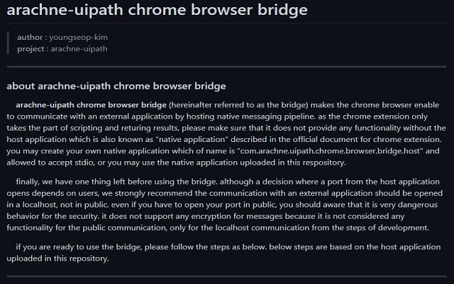 arachne.uipath.chrome.browser.bridge.app mula sa Chrome web store na tatakbo sa OffiDocs Chromium online