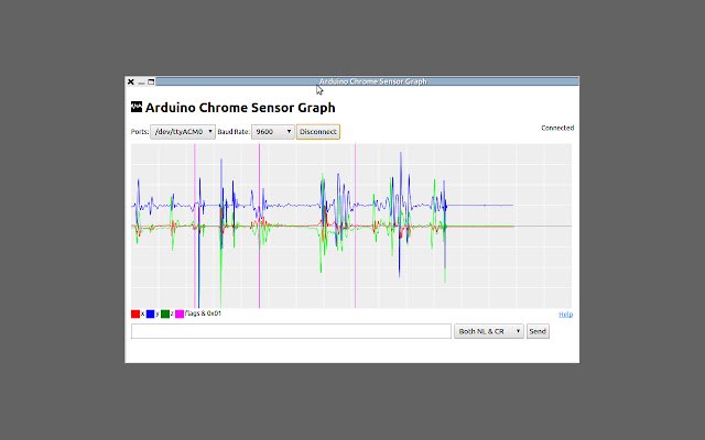 Arduino Chrome Sensor Graph mula sa Chrome web store na tatakbo sa OffiDocs Chromium online
