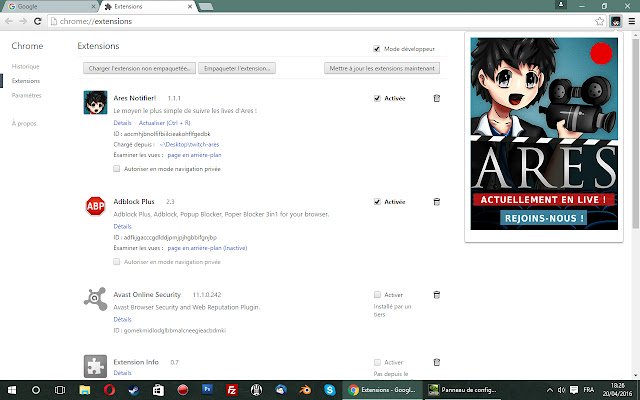 Ares Notifier!  from Chrome web store to be run with OffiDocs Chromium online