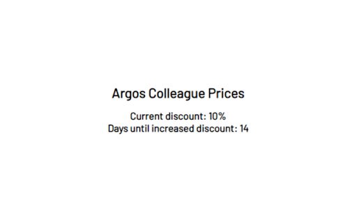 Argos Colleague Prices  from Chrome web store to be run with OffiDocs Chromium online