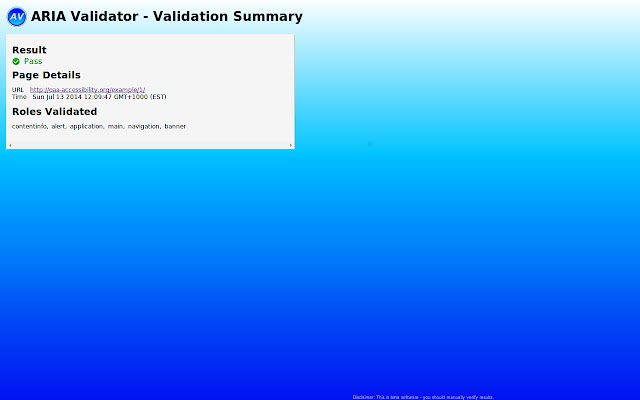 ARIA Validator  from Chrome web store to be run with OffiDocs Chromium online