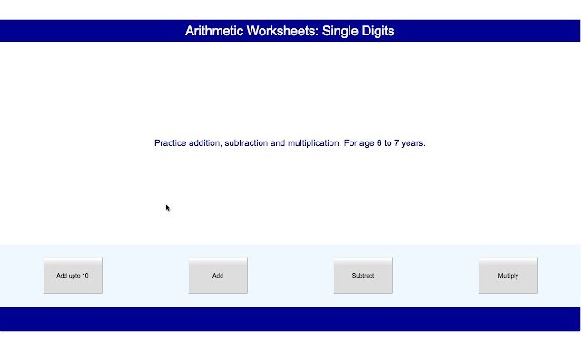 Arithmetic Worksheets Single Digits  from Chrome web store to be run with OffiDocs Chromium online