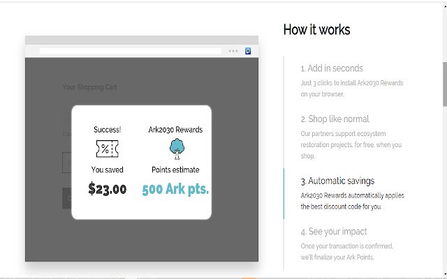 OffiDocs Chromium 온라인으로 실행되는 Chrome 웹 스토어의 Ark2030 Rewards