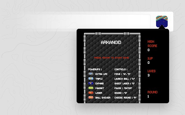 Arkanoid Classic ze sklepu internetowego Chrome do uruchomienia z OffiDocs Chromium online