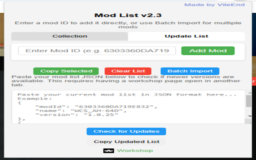 Arma Reforger Workshop Mod Info Extractor  from Chrome web store to be run with OffiDocs Chromium online