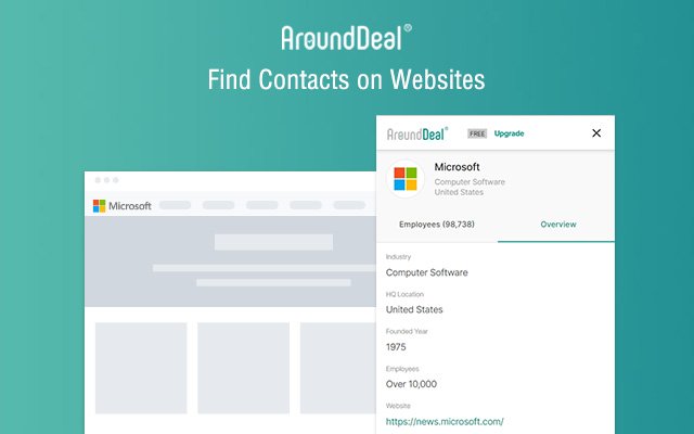 AroundDeal: B2B ຂໍ້ມູນບໍລິສັດຕິດຕໍ່ຈາກ Chrome web store ທີ່ຈະດໍາເນີນການກັບ OffiDocs Chromium ອອນໄລນ໌