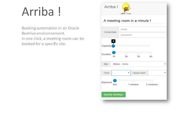 Arriba! aus dem Chrome-Webshop zur Ausführung mit OffiDocs Chromium online