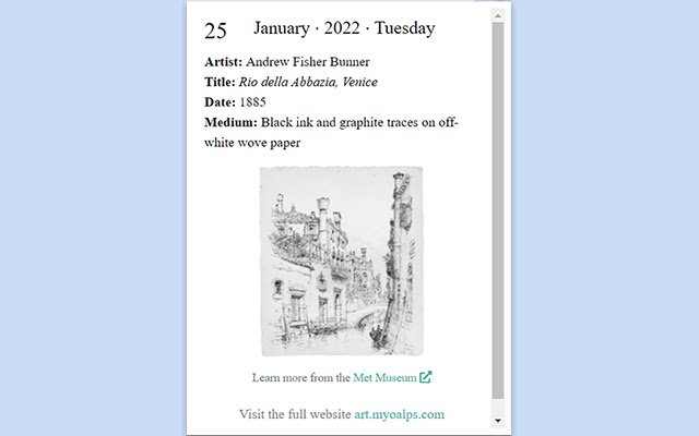 Art Calendar  from Chrome web store to be run with OffiDocs Chromium online