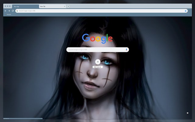 Cô gái nghệ thuật với đôi mắt xanh từ cửa hàng Chrome trực tuyến sẽ được chạy với OffiDocs Chromium trực tuyến