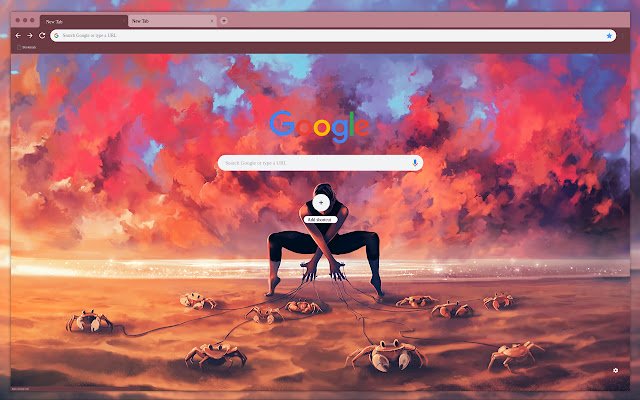 Gadis seni dengan kepiting dari toko web Chrome untuk dijalankan dengan OffiDocs Chromium online