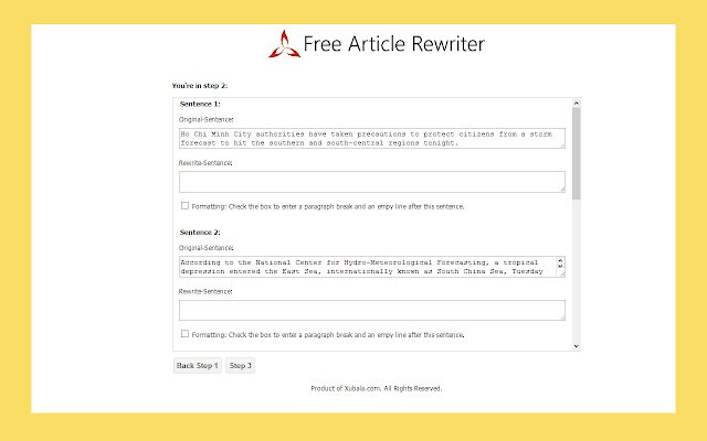 Article Rewriter mula sa Chrome web store na tatakbo sa OffiDocs Chromium online