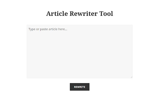Article Rewriter Tool  from Chrome web store to be run with OffiDocs Chromium online