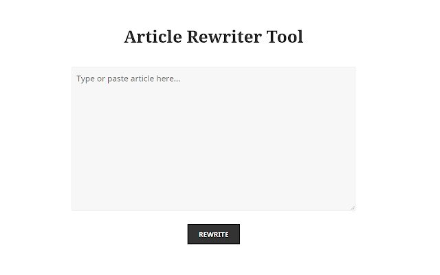 OffiDocs Chromiumオンラインで実行するChrome WebストアのArticle Rewriter Tool