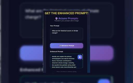 Arzuno Prompts  from Chrome web store to be run with OffiDocs Chromium online