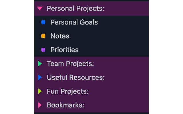 Asana Sidebar Folders  from Chrome web store to be run with OffiDocs Chromium online