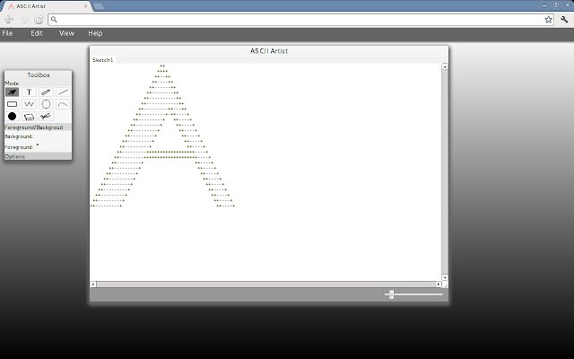 Artis ASCII dari kedai web Chrome untuk dijalankan dengan OffiDocs Chromium dalam talian