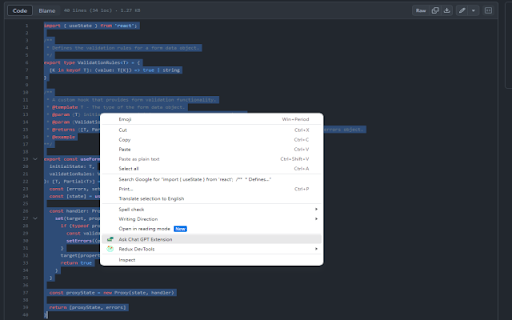 Ask Chat GPT Extension  from Chrome web store to be run with OffiDocs Chromium online