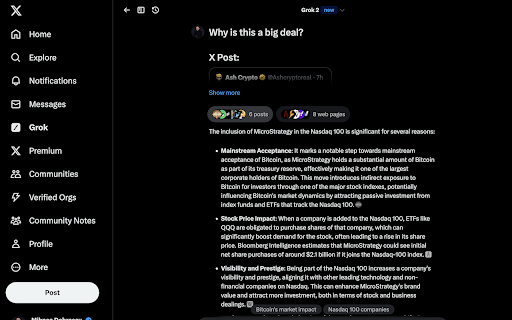 Ask Grok  from Chrome web store to be run with OffiDocs Chromium online