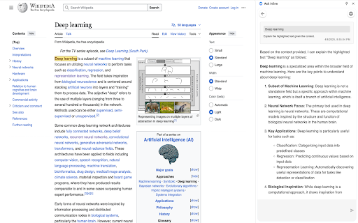 Ask Inline  from Chrome web store to be run with OffiDocs Chromium online