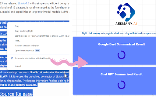 Ask Many AI  from Chrome web store to be run with OffiDocs Chromium online