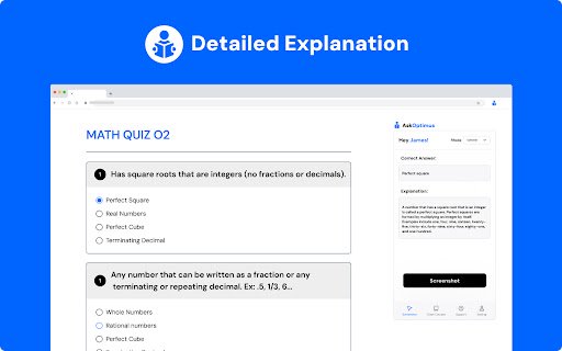 AskOptimus AI Homework Helper  from Chrome web store to be run with OffiDocs Chromium online