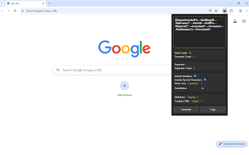 Aspin: Filipino Passphrase Generator  from Chrome web store to be run with OffiDocs Chromium online