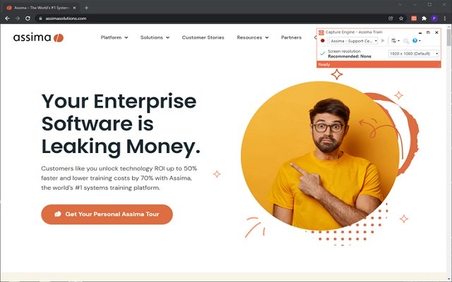 Assima Train  from Chrome web store to be run with OffiDocs Chromium online