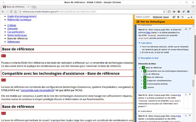 Assistant RGAA du Chrome Web Store à exécuter avec OffiDocs Chromium en ligne