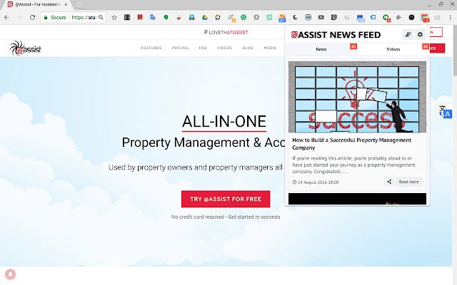 @Assist News Feed mula sa Chrome web store na tatakbo sa OffiDocs Chromium online