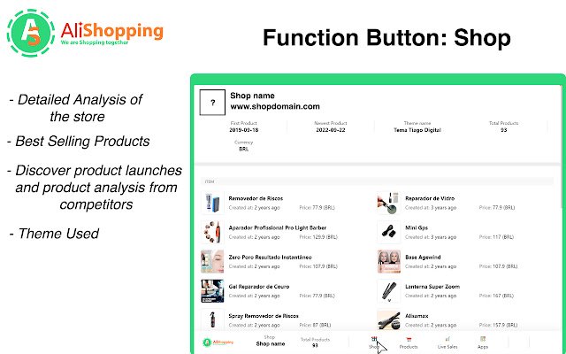 ASTool AliExpress Hunter Shopify Tracker ze sklepu internetowego Chrome do uruchomienia z OffiDocs Chromium online
