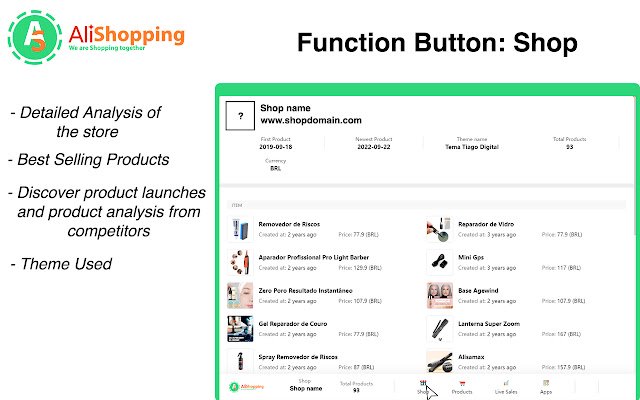 ASTool AliExpress Hunter Shopify Tracker daripada kedai web Chrome untuk dijalankan dengan OffiDocs Chromium dalam talian