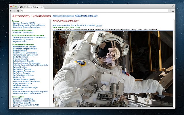Astronomy Simulations  NASA Photo  from Chrome web store to be run with OffiDocs Chromium online