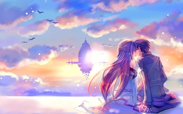 Asuna Kirito SAO 테마 Swort Art Online Love from Chrome 웹 스토어에서 OffiDocs Chromium 온라인으로 실행