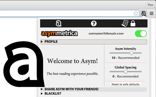 Asym dal Chrome Web Store da eseguire con OffiDocs Chromium online