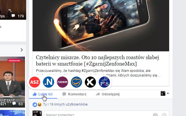 ASZreakcje  from Chrome web store to be run with OffiDocs Chromium online