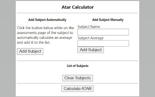 ATAR Calculator  from Chrome web store to be run with OffiDocs Chromium online